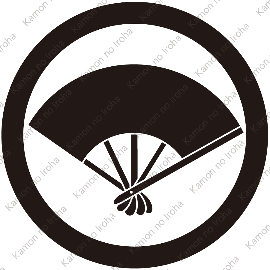 丸に五本骨扇紋