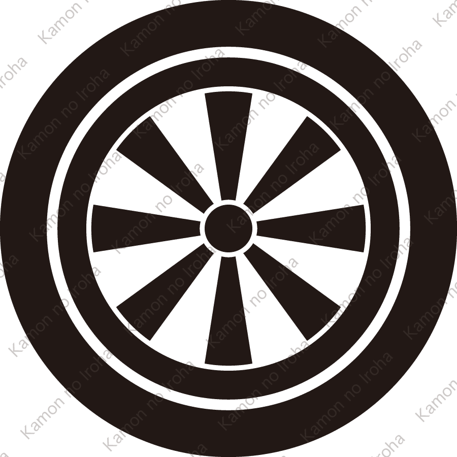 丸に八本骨車紋