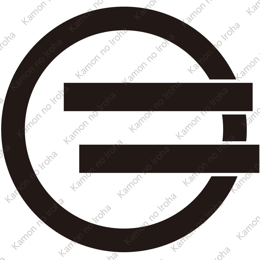 丸に弾き二つ引き紋