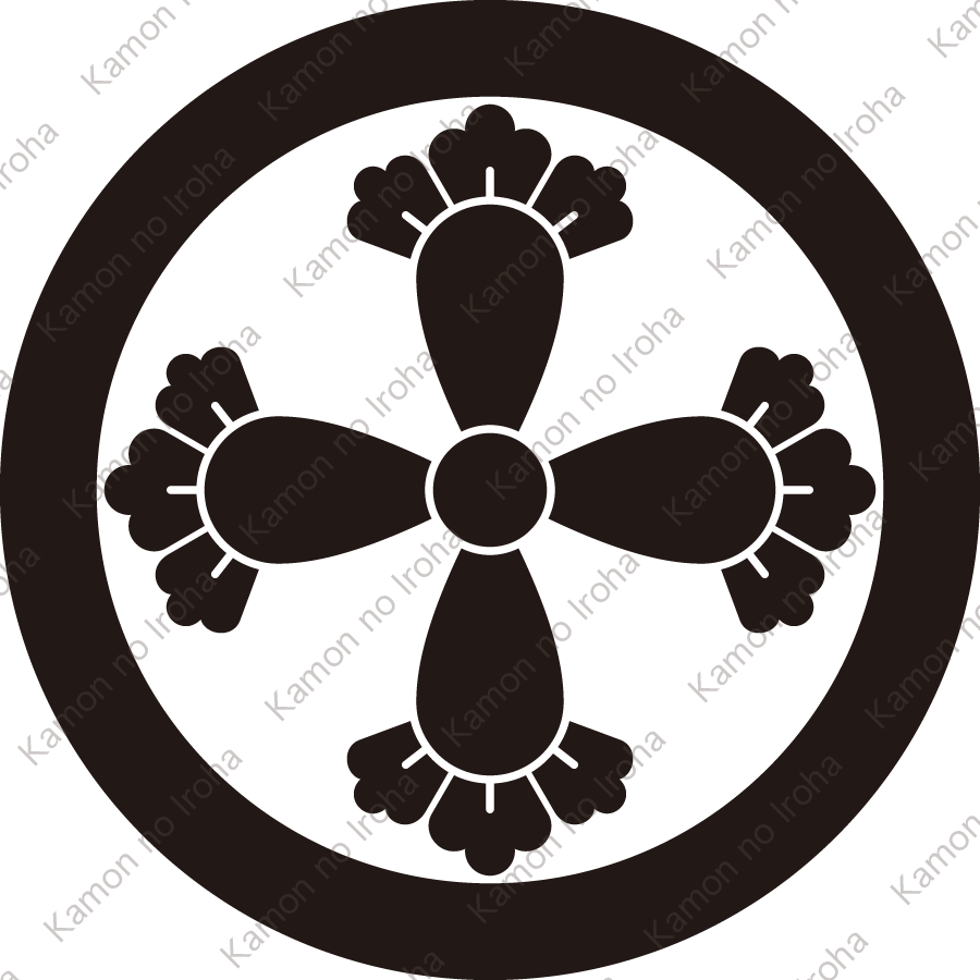 丸に花形四つ丁子紋