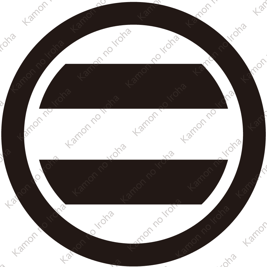 丸に放れ二つ引き紋