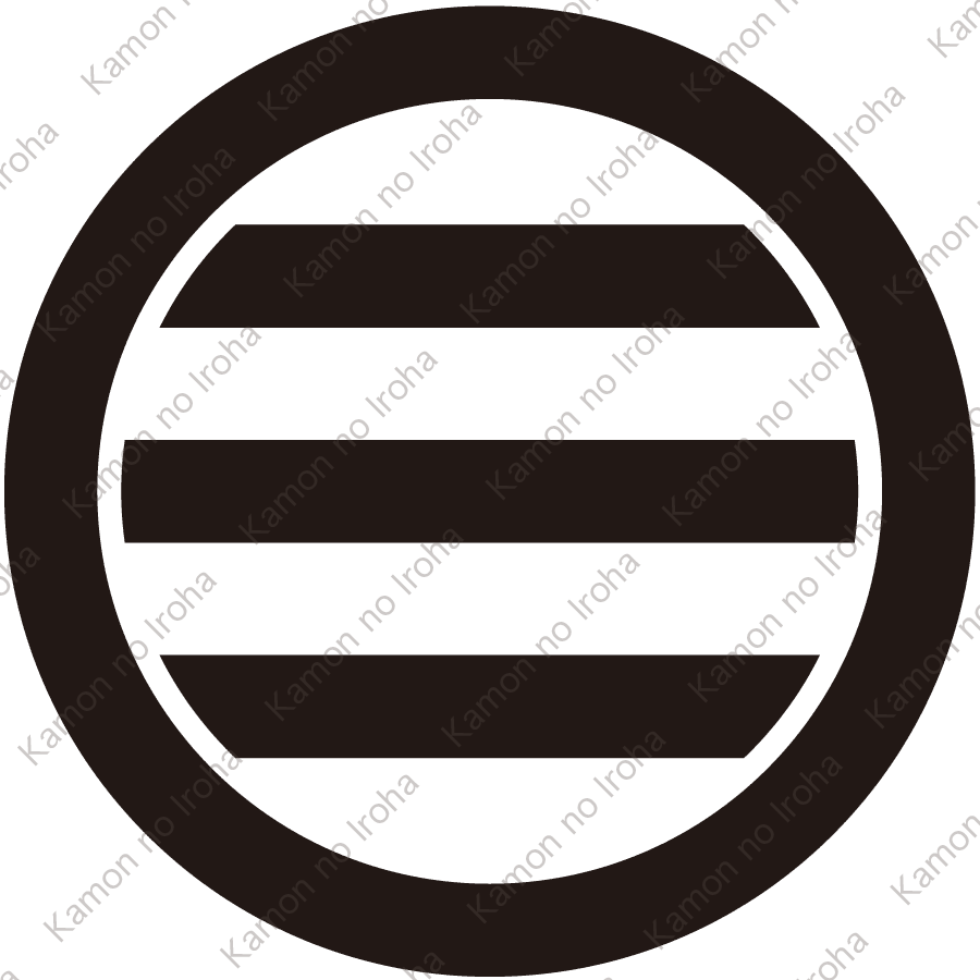 丸に放れ三つ引き紋