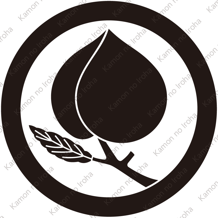 丸に葉付き一つ桃紋