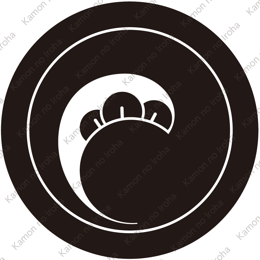 丸に左一つ丁子巴紋