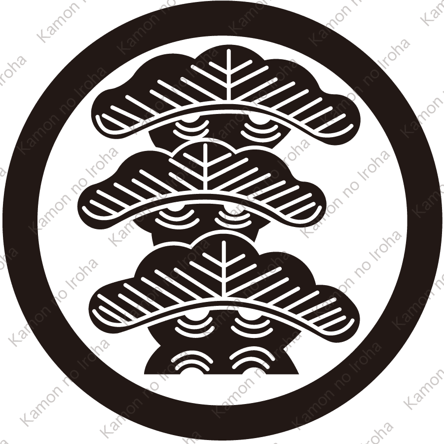 丸に左三階松紋