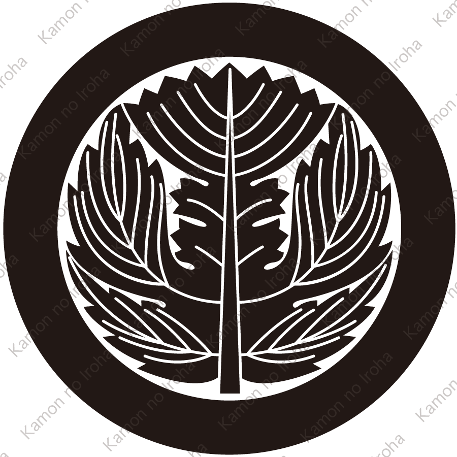 丸に平戸梶の葉紋