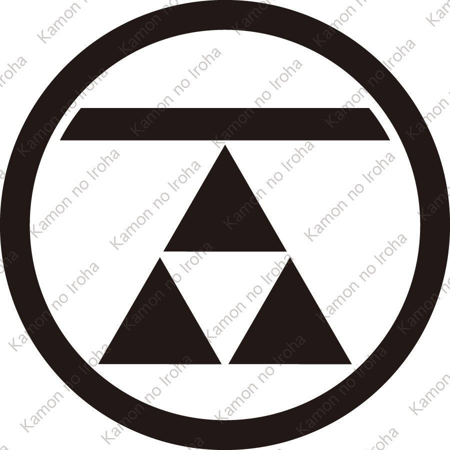 丸に一つ引きに三つ鱗紋