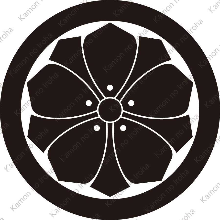 丸に星付き剣桔梗紋