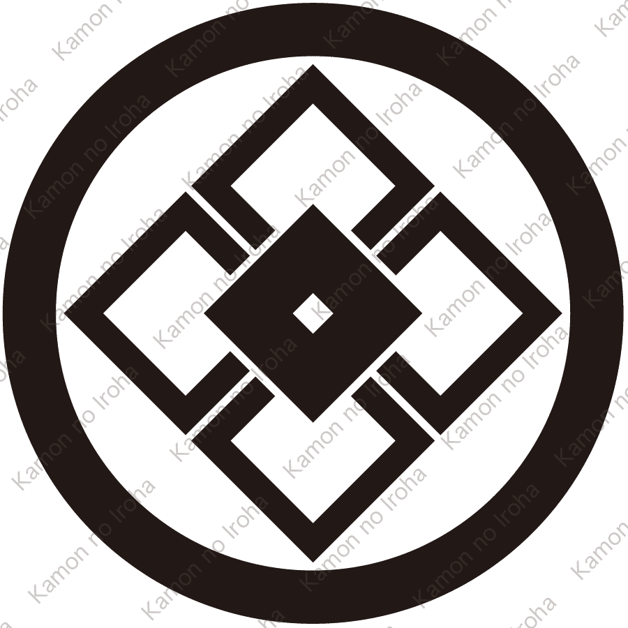 丸に陰陽五つ目紋