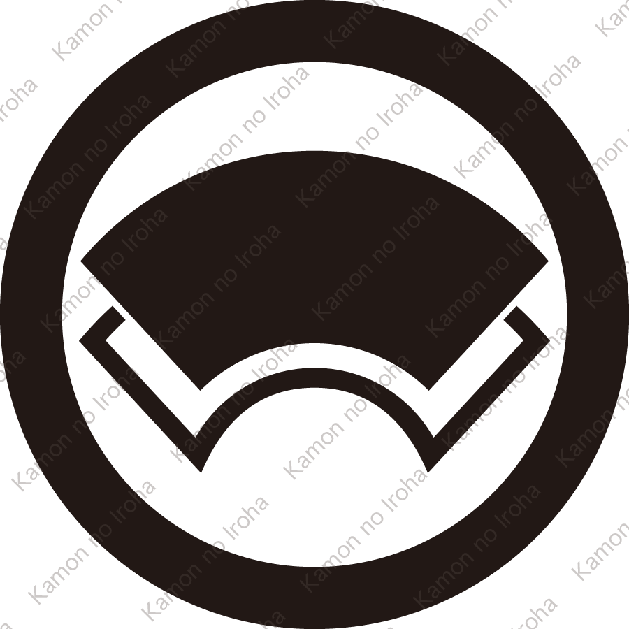 丸に陰陽重ね地紙紋