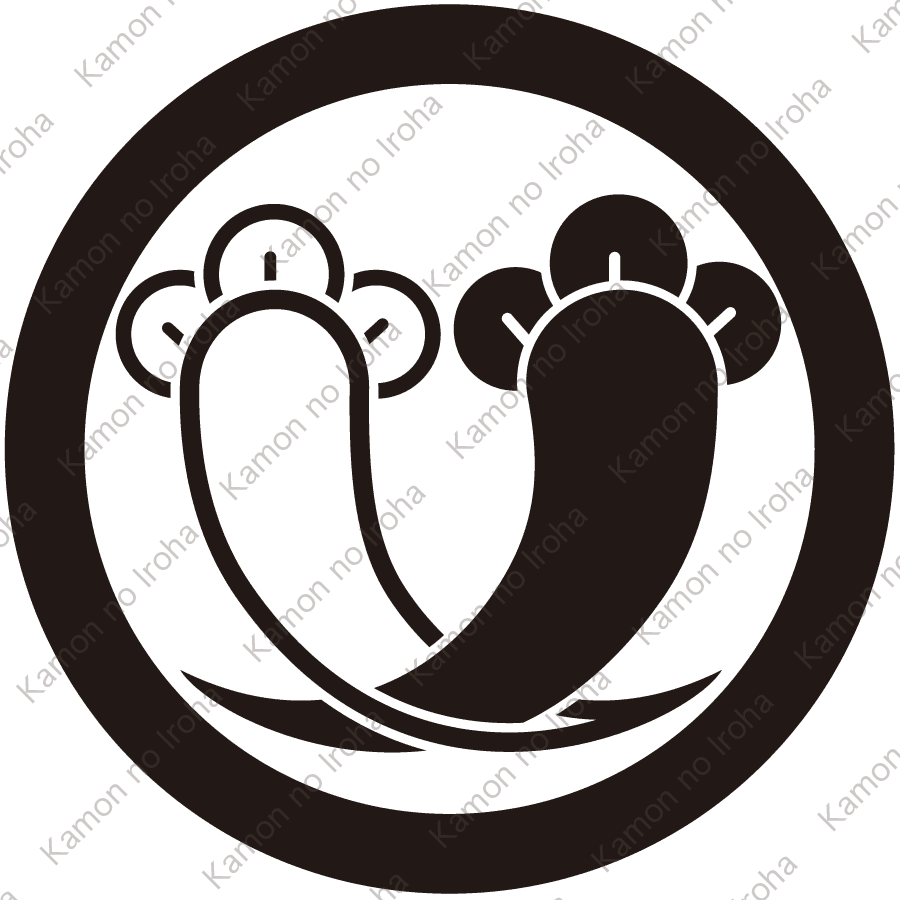 丸に陰陽食い違い丁子紋