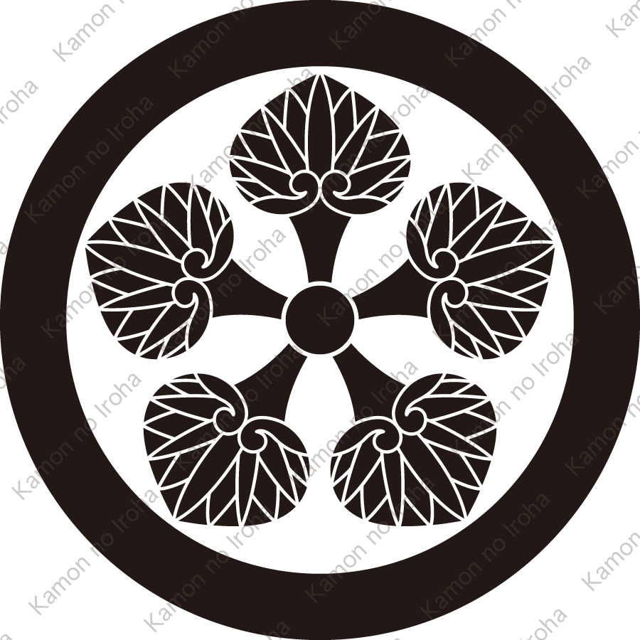 丸に五つ葵紋