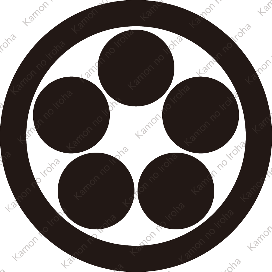 丸に五つ星（２）紋