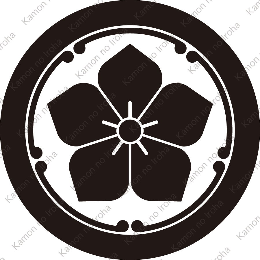 丸に五つ鐶輪に桔梗紋