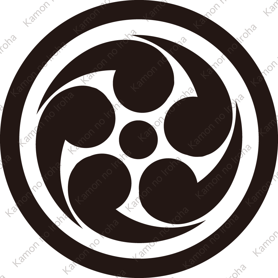丸に五つ巴紋