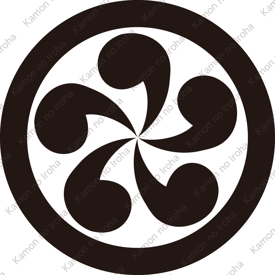 丸に五つ巴車紋