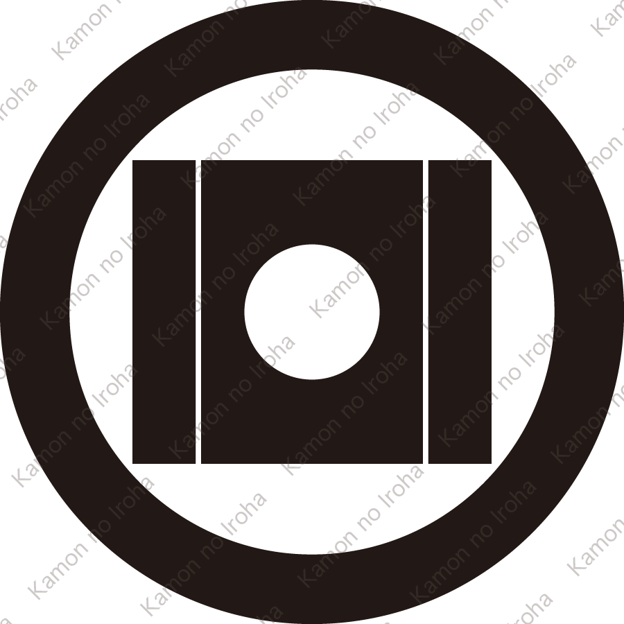 丸に岩城櫺子に月紋