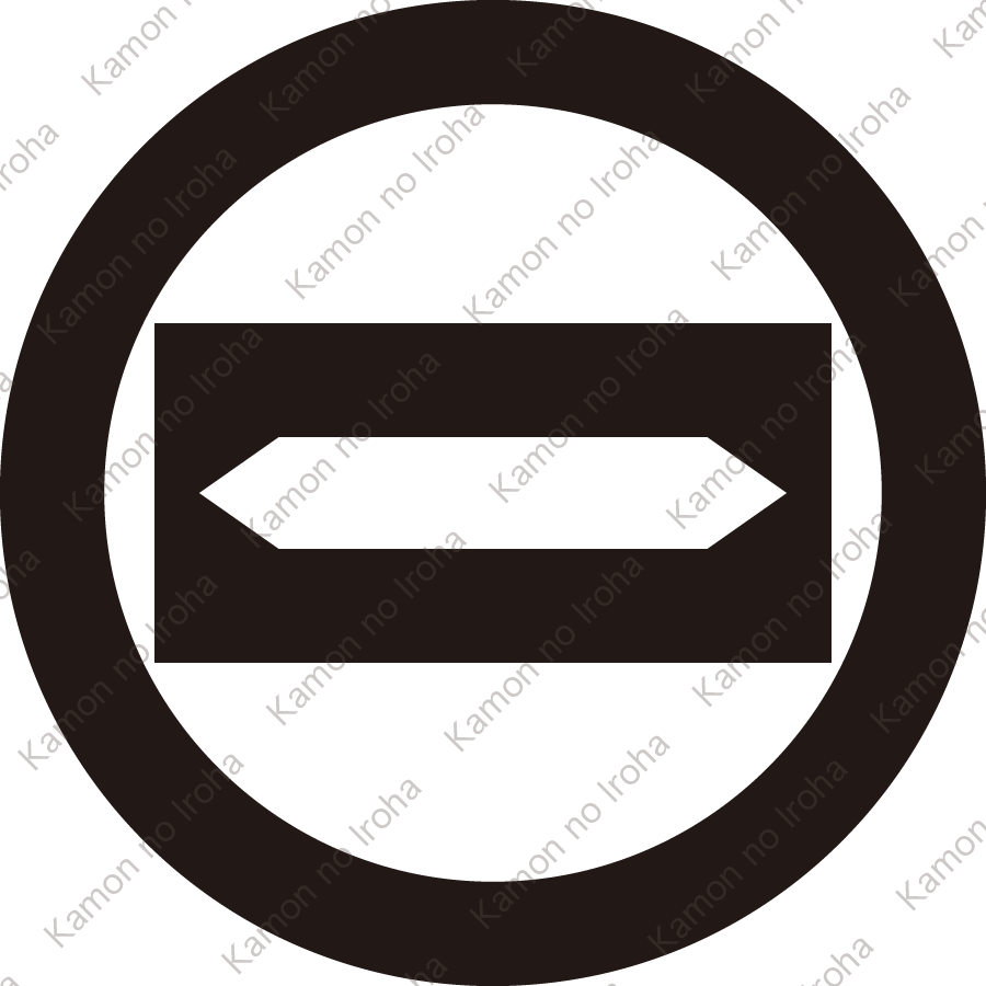 丸に地抜き剣一文字紋