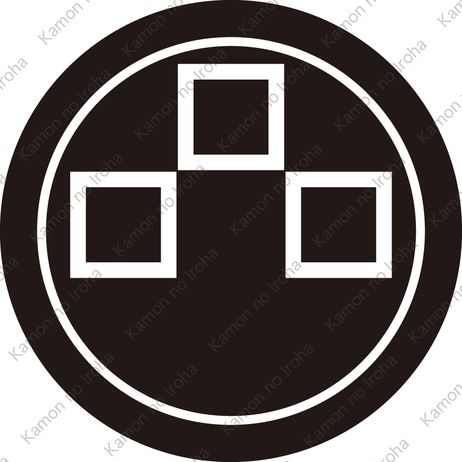 丸に地抜き三つ石紋