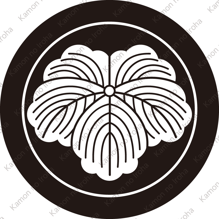 丸に地抜き蔦紋