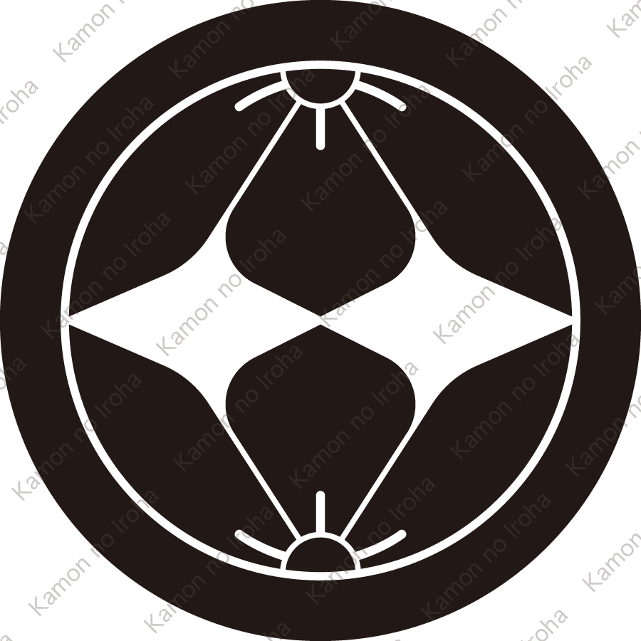 丸に上下割り桔梗紋