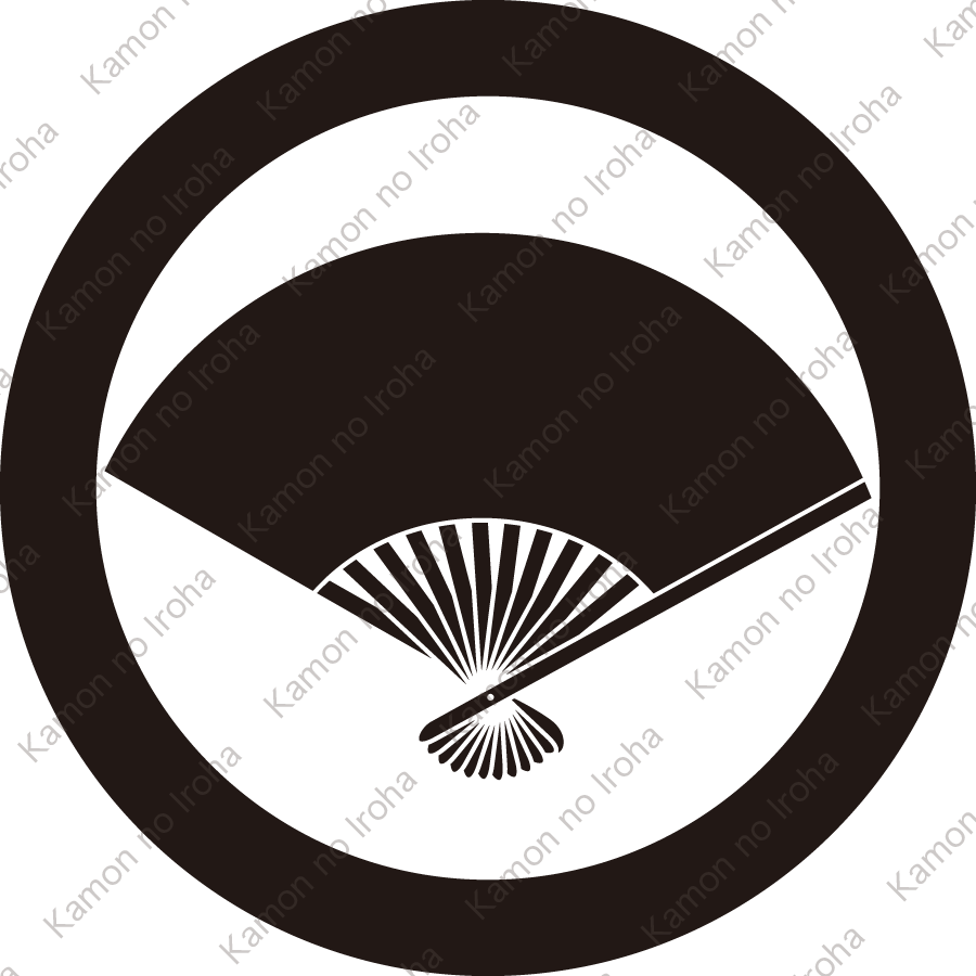 丸に十二本骨扇紋