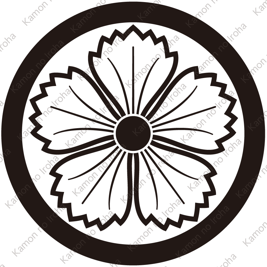 丸に陰撫子紋