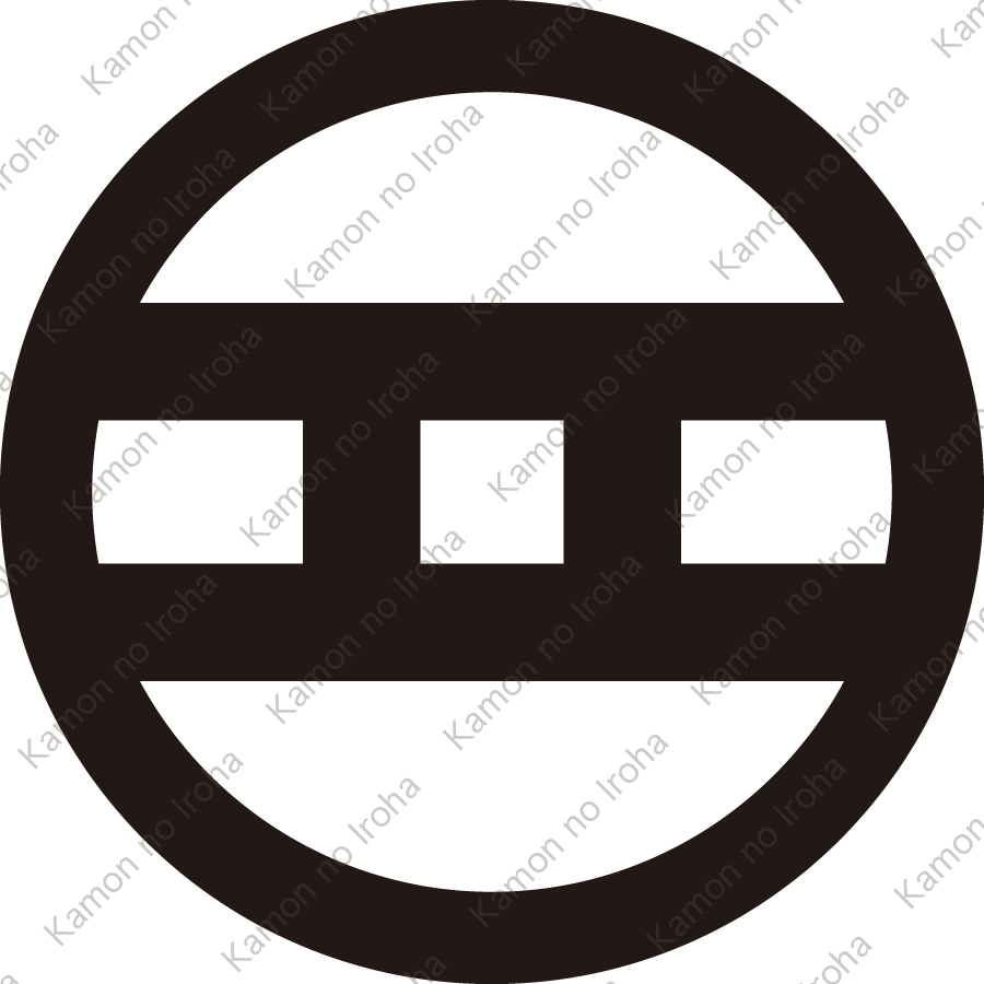 丸に掛け二つ引き紋