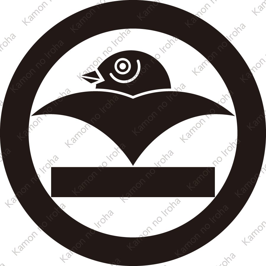 丸に雁金に一つ引き紋