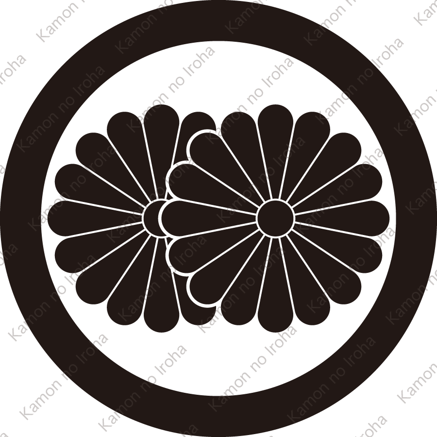 丸に重ね十六葉菊紋