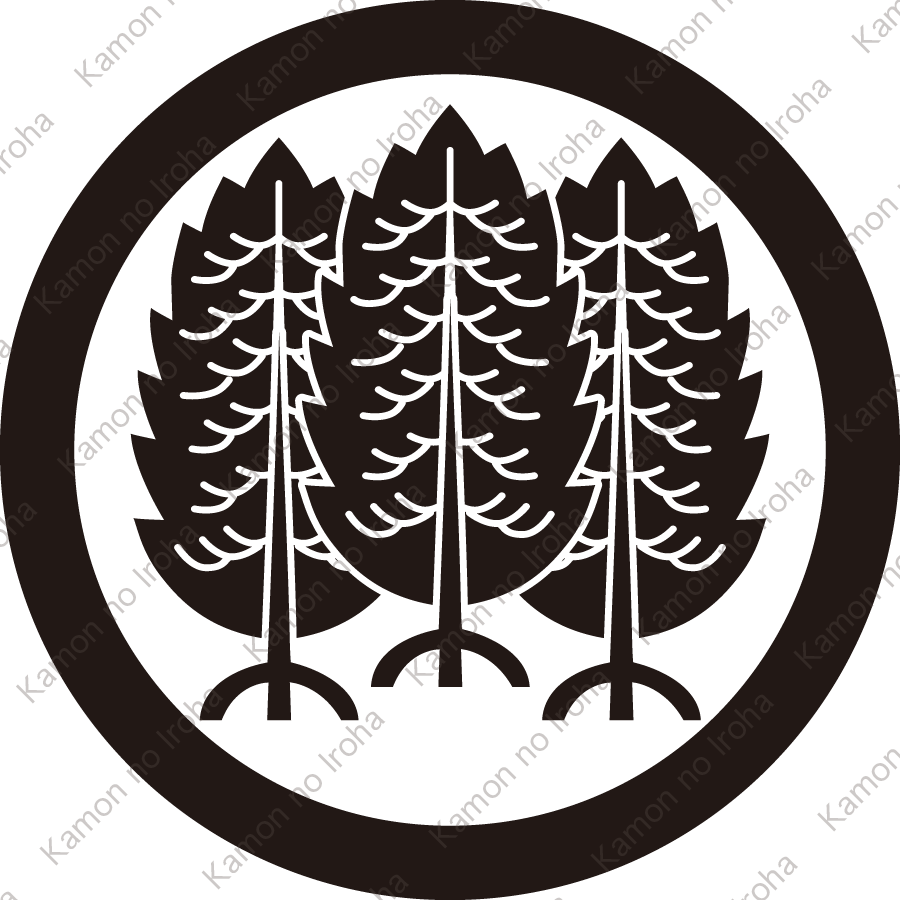 丸に重ね三本杉紋
