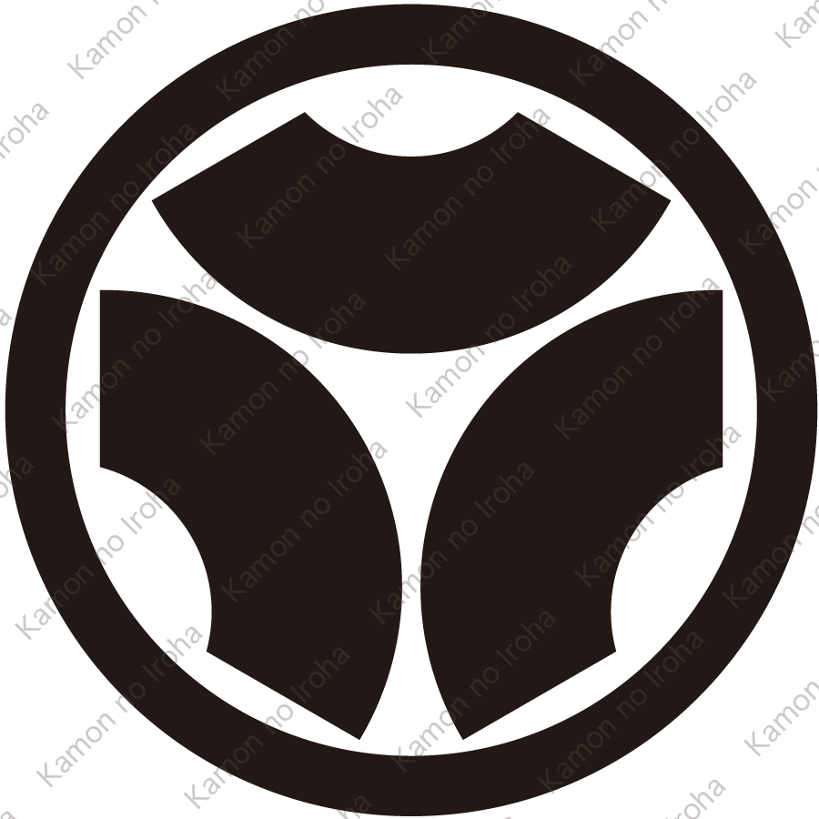 丸に頭合せ三つ地紙紋