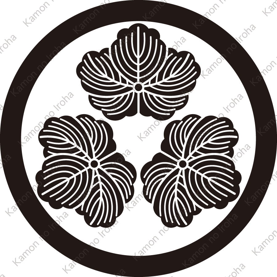 丸に頭合わせ三つ蔦紋