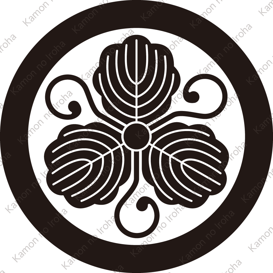 丸に片手蔓柏紋