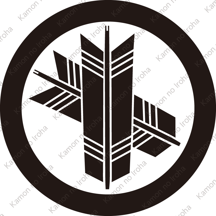 丸に変り違い矢紋