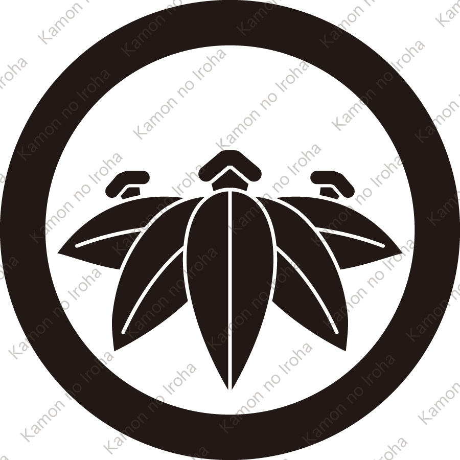 丸に変り五枚笹紋