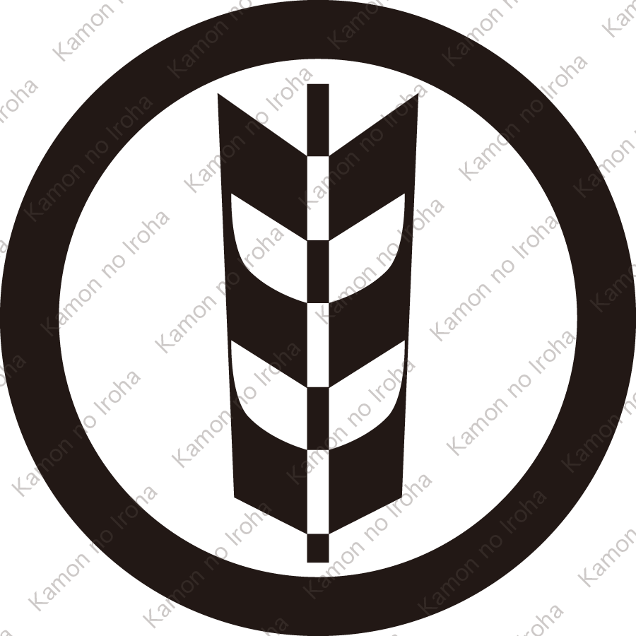 丸に変り一つ矢紋