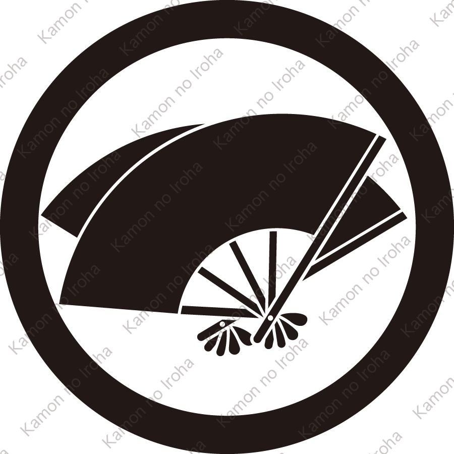 丸に変り重ね扇紋