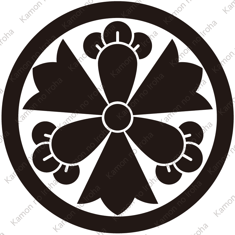 丸に変り剣三つ丁子紋