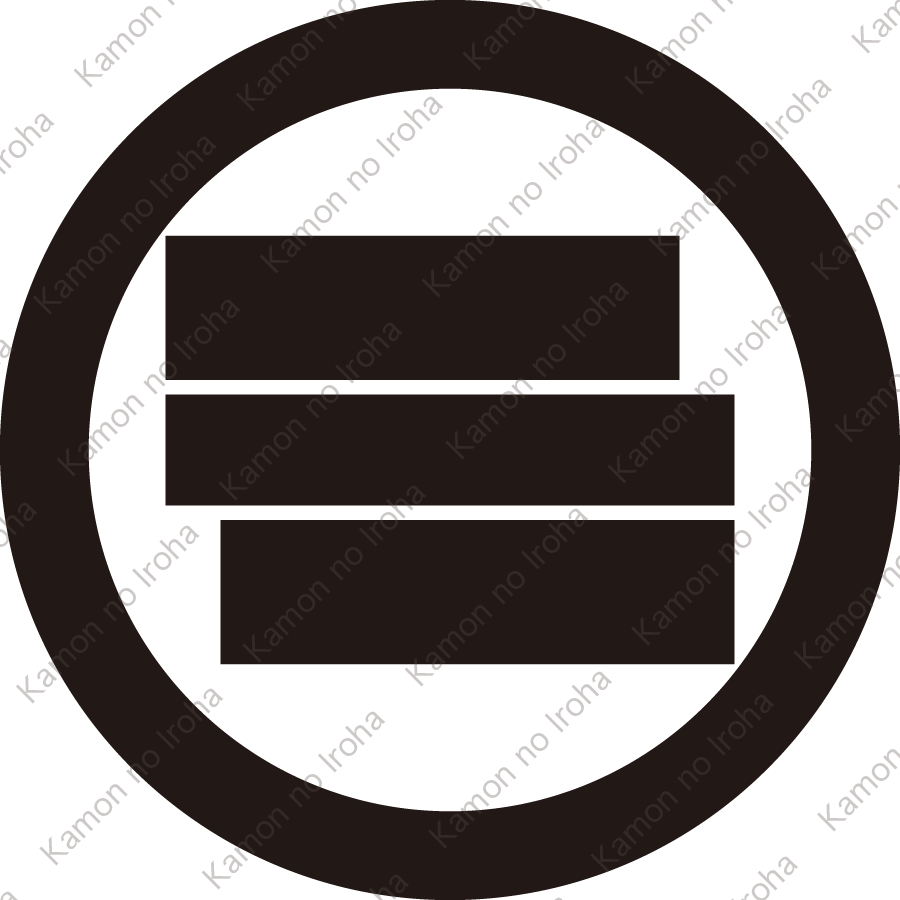 丸に変り三つ引き紋