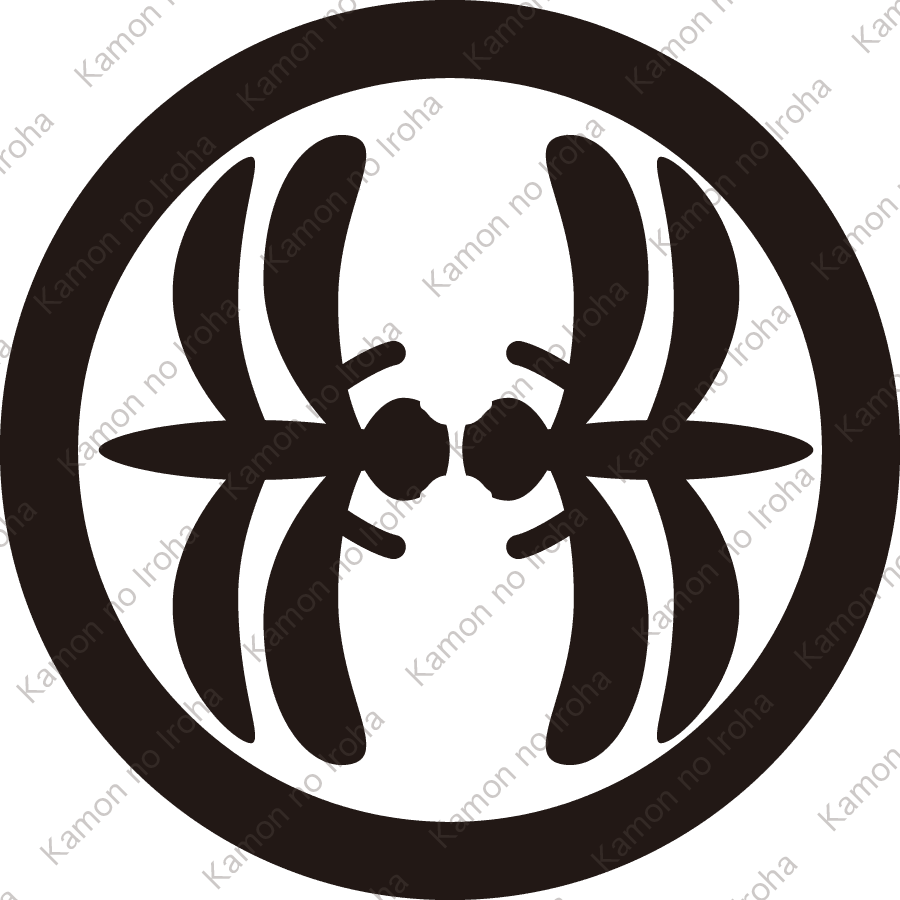 丸に変り対い蜻蛉紋