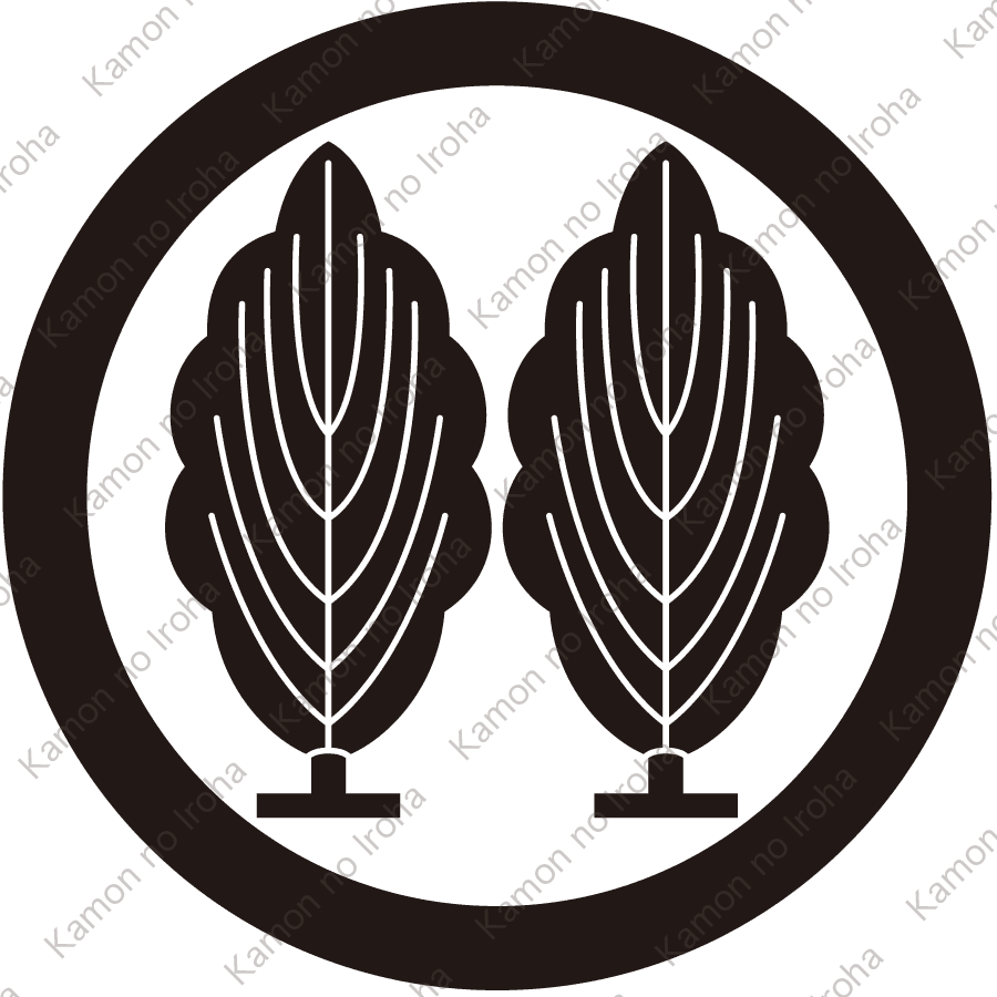 丸に変り並び柏紋