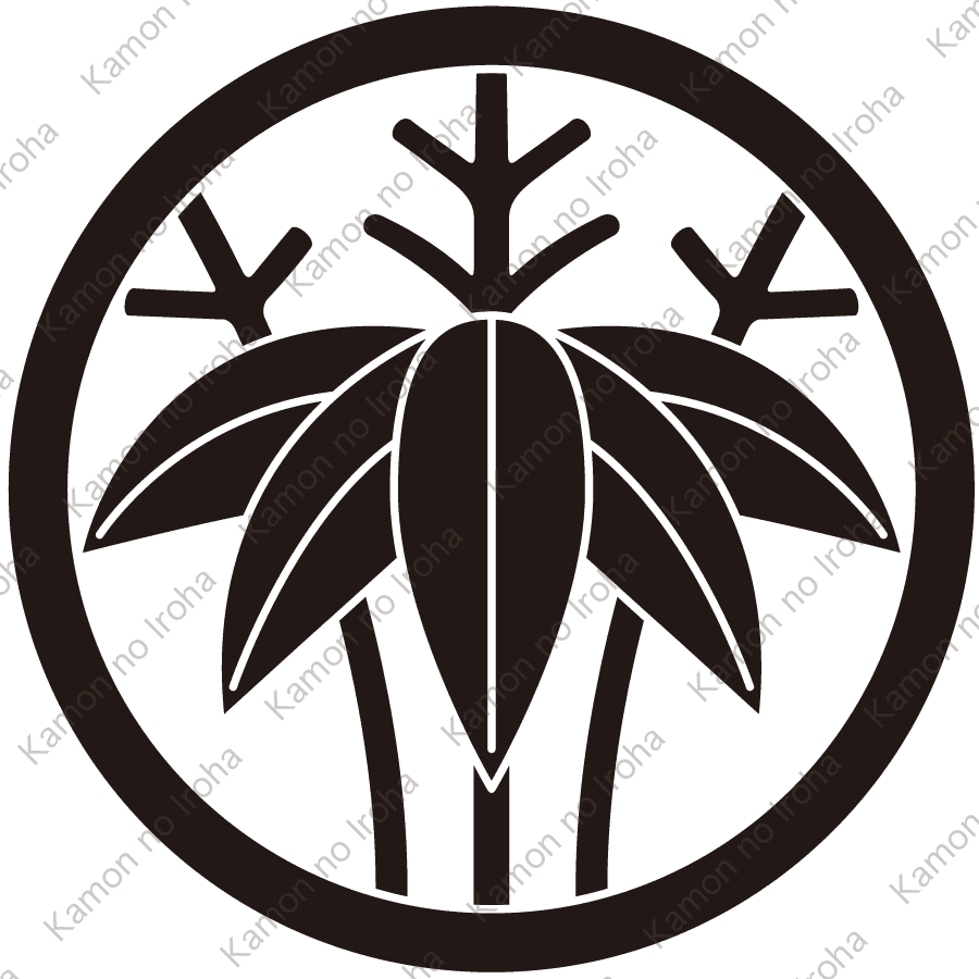 丸に変り根笹紋