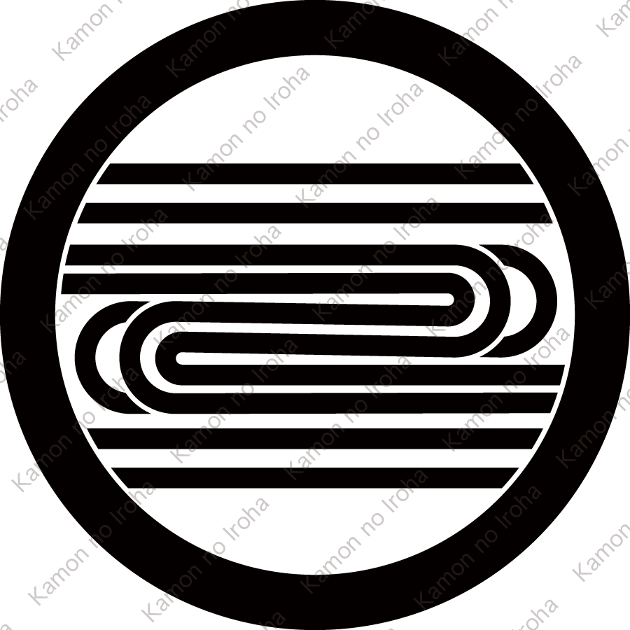丸に変り流水紋