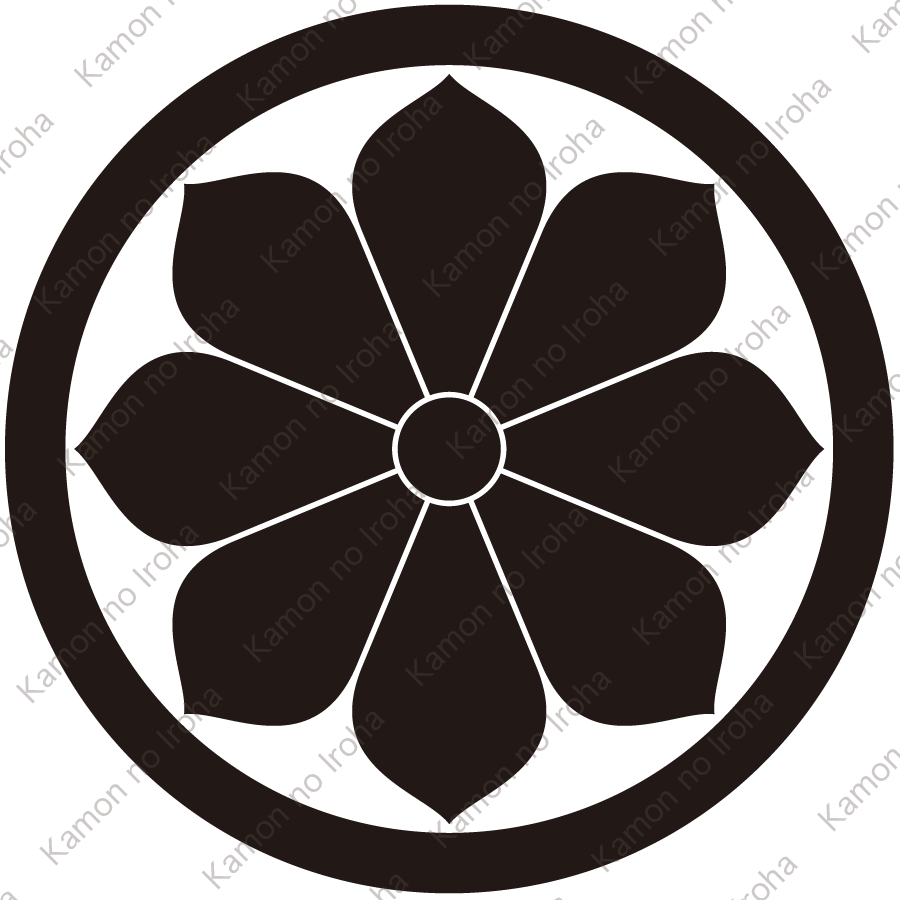 丸に変り八つ菊紋