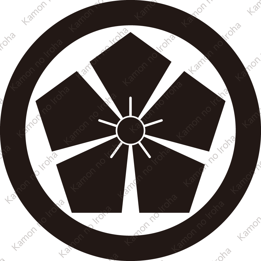 丸に剣形桔梗紋