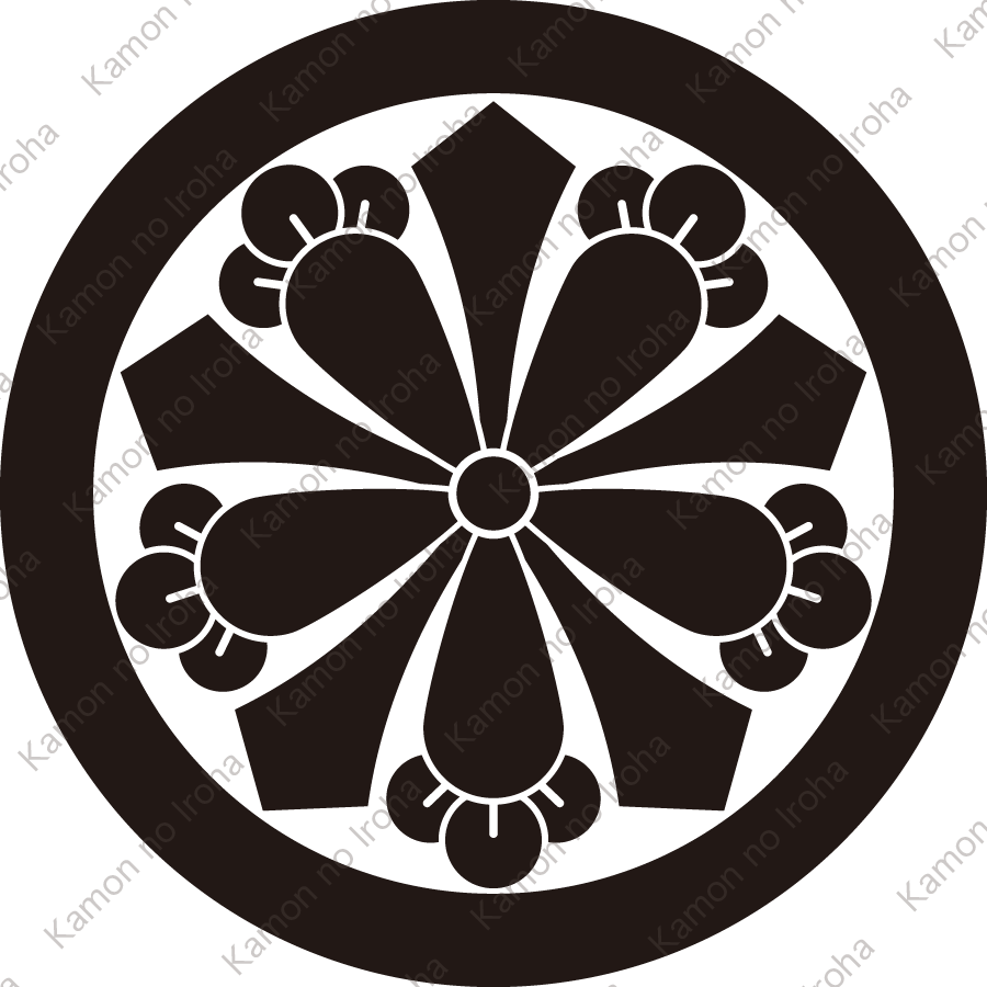 丸に剣五つ丁子紋