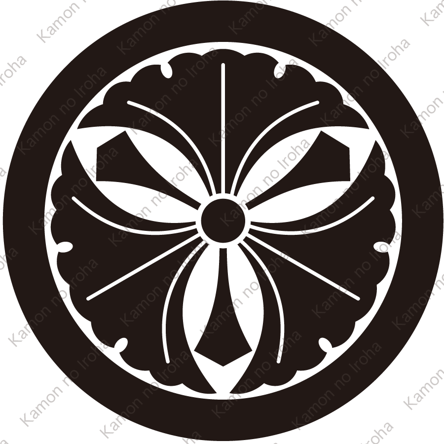 丸に剣三つ銀杏紋