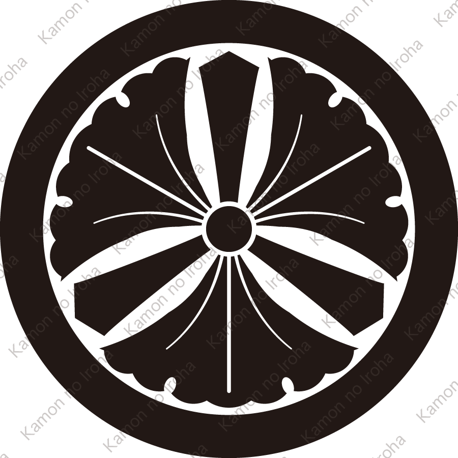 丸に剣三つ銀杏（２）紋