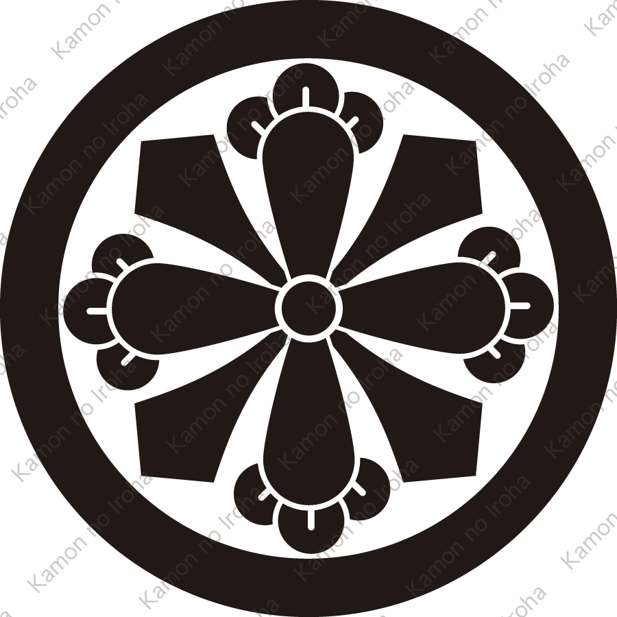 丸に剣四つ丁子紋